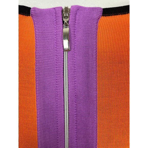 Exclusively Misook Black Orange Purple Color Block Closet Staple Women's Dress S - Picture 3 of 5
